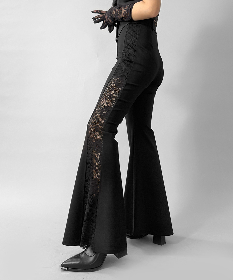 Side lace flare pants