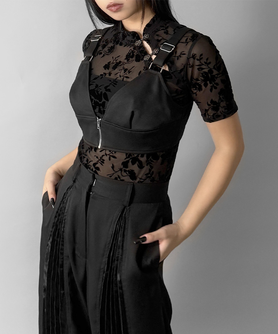 Zip design bustier
