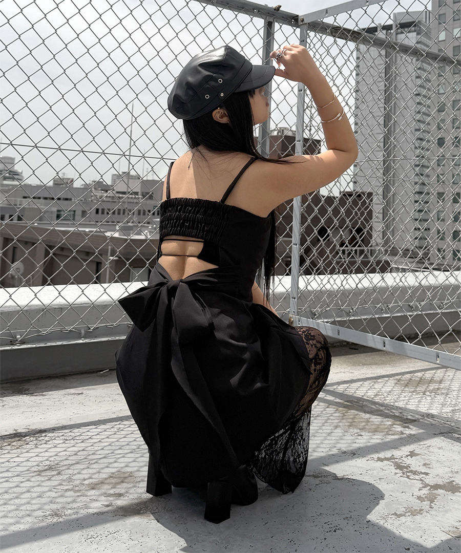 Back ribbon mini one piece