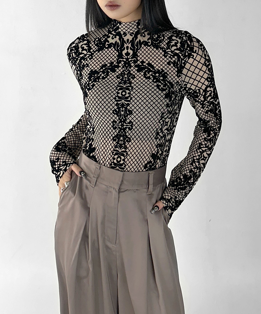 Lace design bodysuit