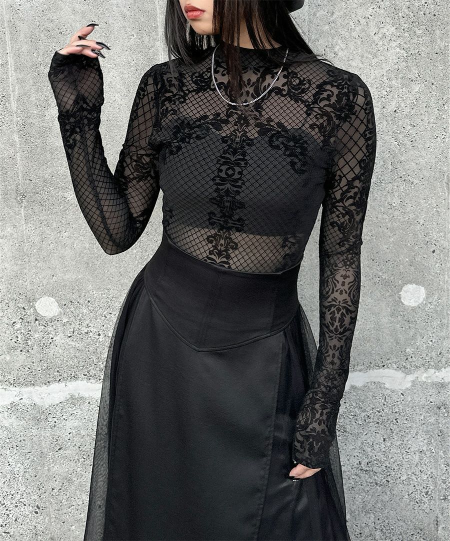 Lace design bodysuit