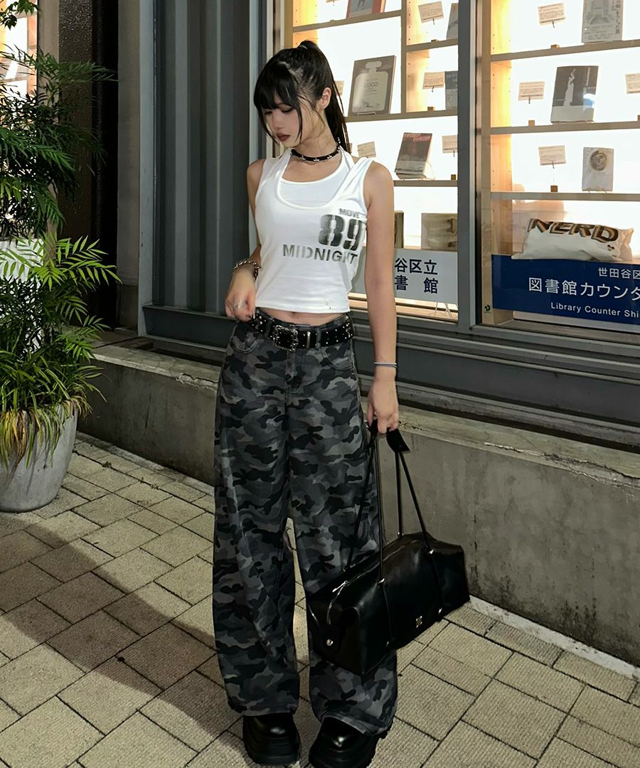 ♡確認用♡ カモフラワイドデニムパンツ | LVEU.（ラブユ.）